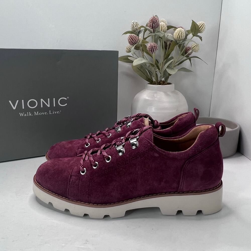 Vionic Ballari Suede Lace-Up Oxfords Loafer Shoes Shiraz Women’s 6.5W Tried On
